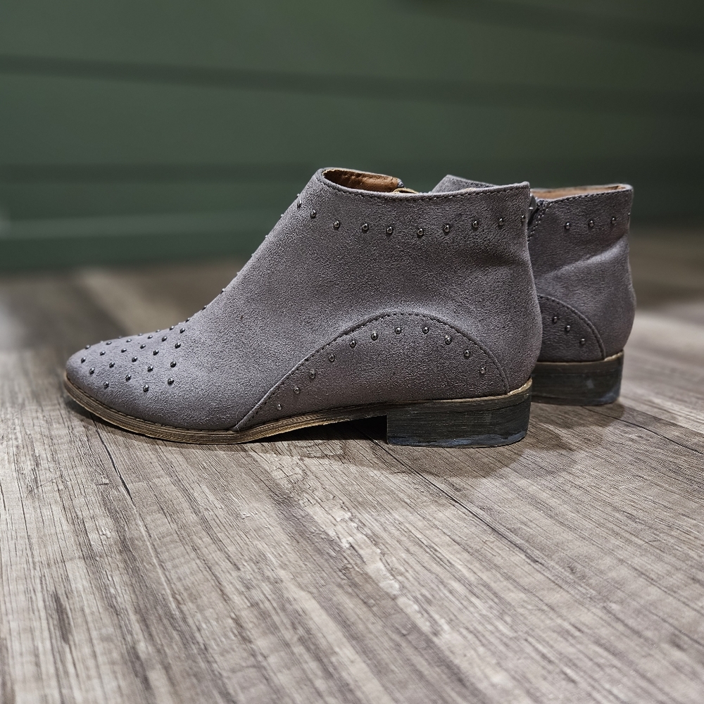 Mi.iM Studded Grey Suede Booties